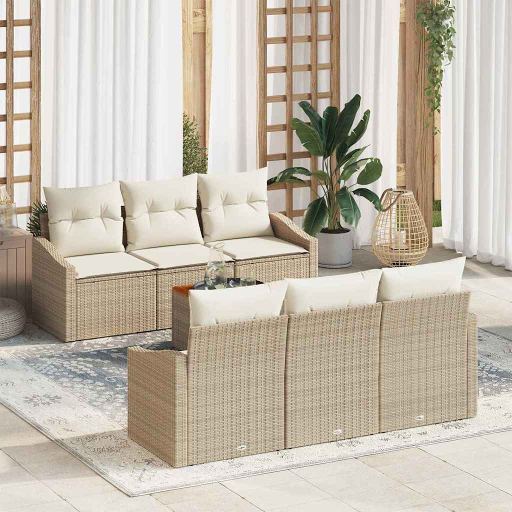 Aiamööbli komplekt 7 pcs Bež, valge 55 x 55 x 37 cm