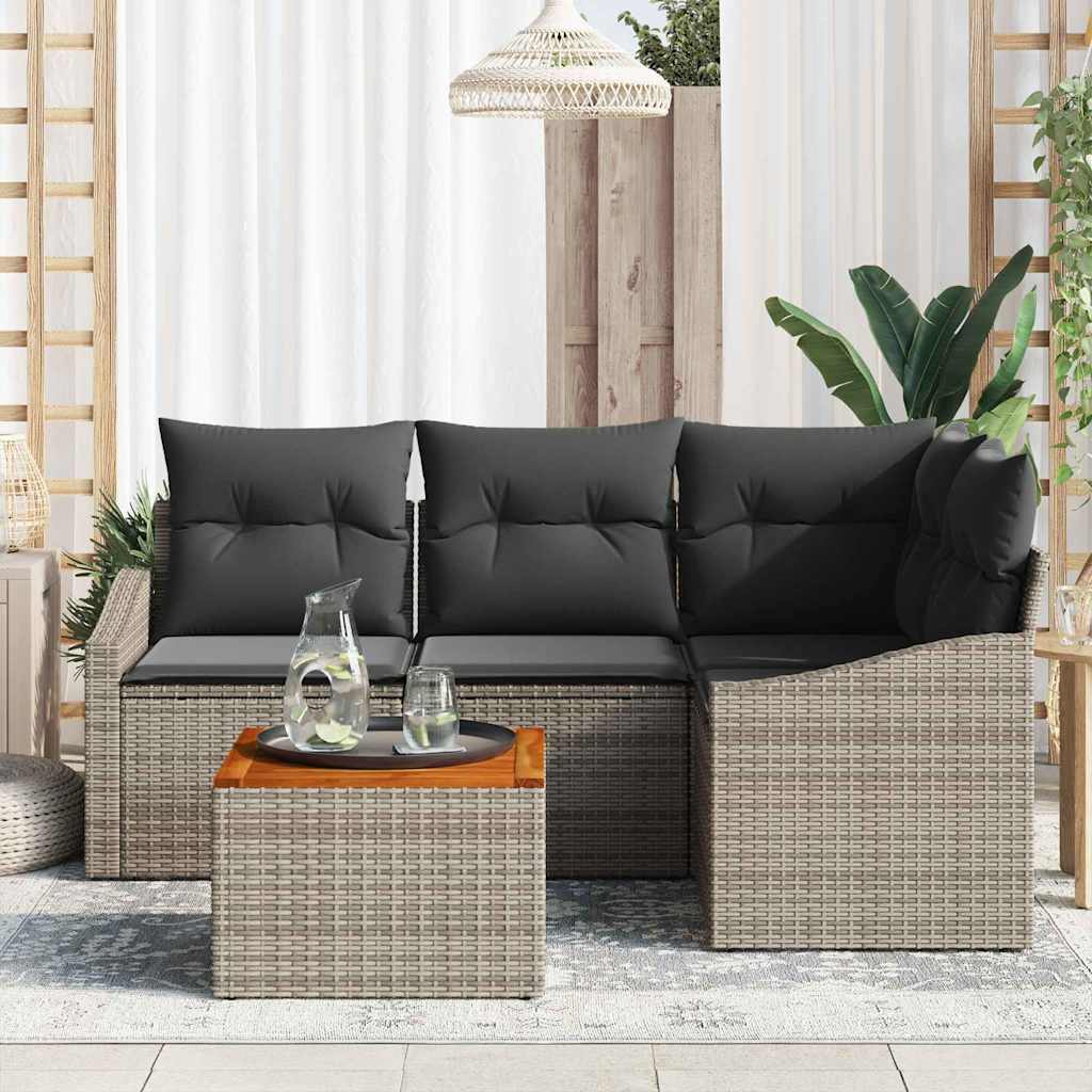 vidaXL Tuin Sofa Set 5 pcs Grijs 55 x 55 x 37 cm