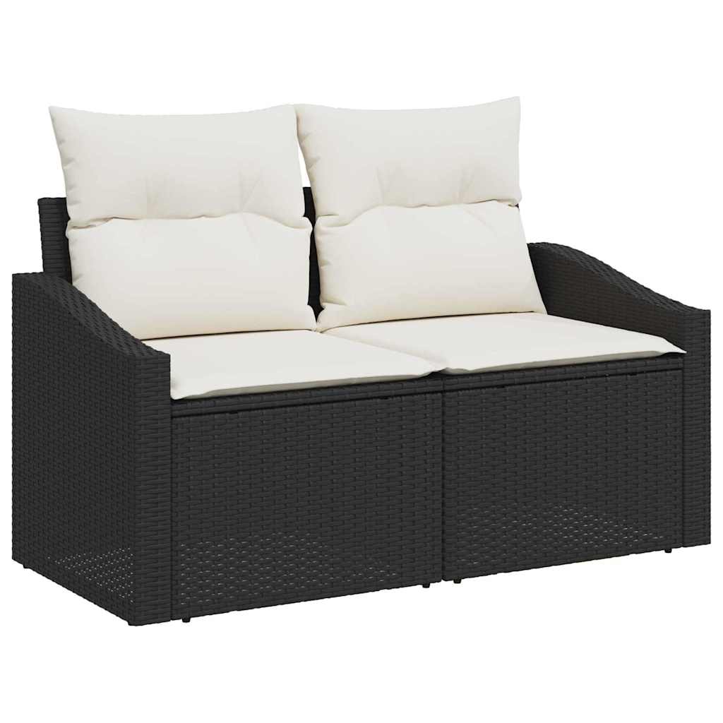 vidaXL Tuin Sofa Set 11 pcs Zwart, wit