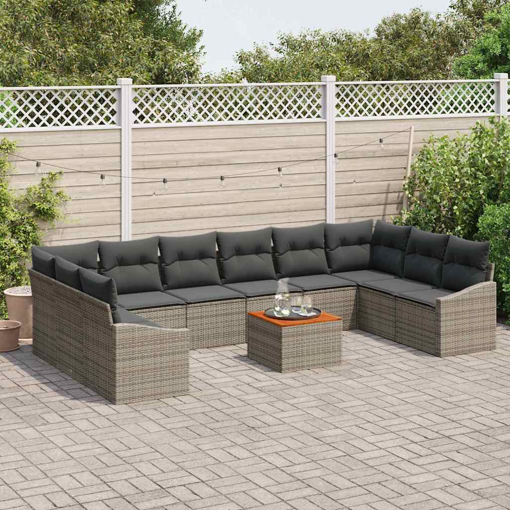 vidaXL Tuin Sofa Set 11 pcs Grijs