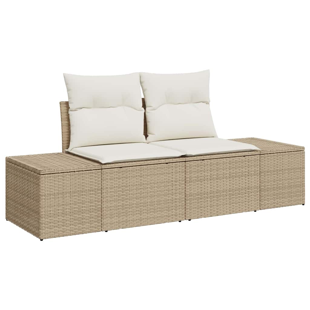 vidaXL Tuin Sofa Set 8 pcs Beige, wit 55 x 55 x 37 cm