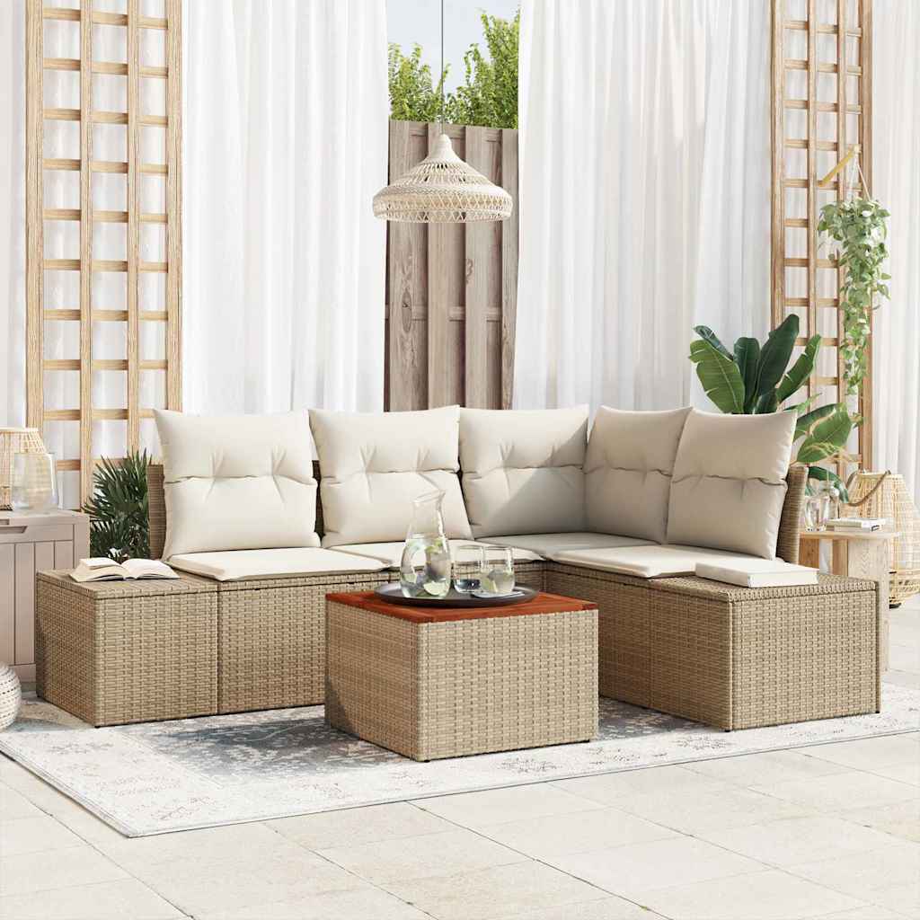 Aiakohvikomplekt 5 pcs Bež, valge 55 x 55 x 37 cm