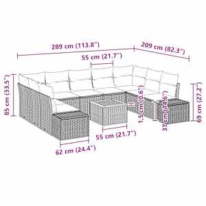 Sada zahradních pohovek s úložištěm 10 pcs Béžovo-bílá - obrázek 13