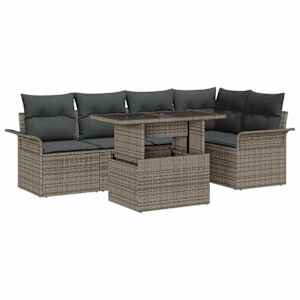 vidaXL Aia Diivanikomplekt 6 tk Hall [S&uuml;nteetiline]: Pol&uuml; Rattan