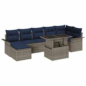 vidaXL Aia Diivanikomplekt 8 tk Hall [S&uuml;nteetiline]: Pol&uuml; Rattan