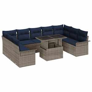 vidaXL Aia Diivanikomplekt 10 tk Hall Pol&uuml; Rattan