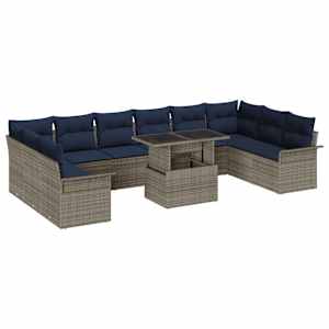 vidaXL Aia Diivanikomplekt 11 tk Hall Pol&uuml; Rattan