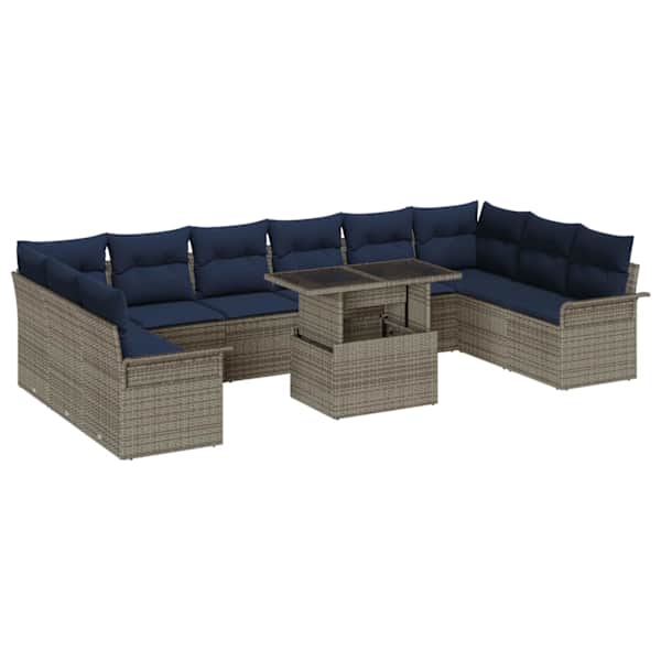 vidaXL Aia Diivanikomplekt 11 tk Hall Pol&uuml; Rattan