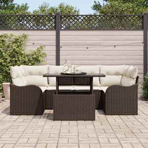 Sada zahradních pohovek 7 pcs Hnědá 234 x 122,5 x 85 cm - obrázek 3