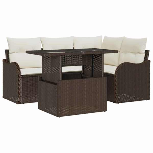 vidaXL Aia Diivanikomplekt 5 tk Pruun Pol&uuml; Rattan