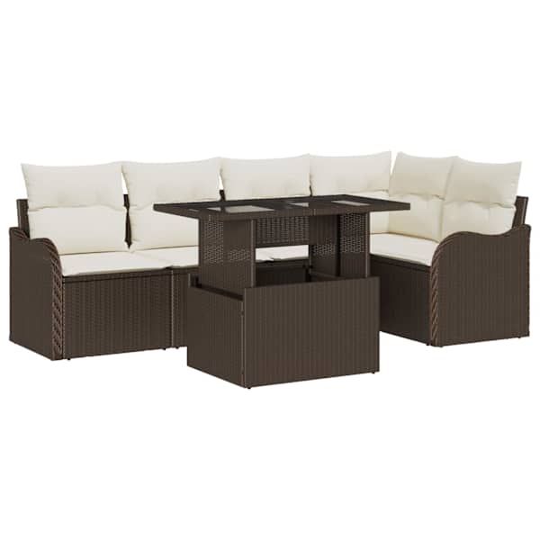 vidaXL Aia Diivanikomplekt 6 tk Pruun Pol&uuml; Rattan