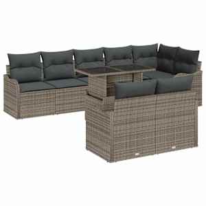 vidaXL Aia Diivanikomplekt 9 tk Hall Pol&uuml; Rattan