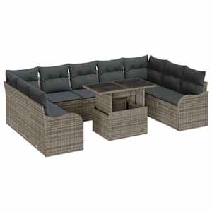 vidaXL Aia Diivanikomplekt 10 tk 9-Istekohtade arv Hall Pol&uuml; Rattan