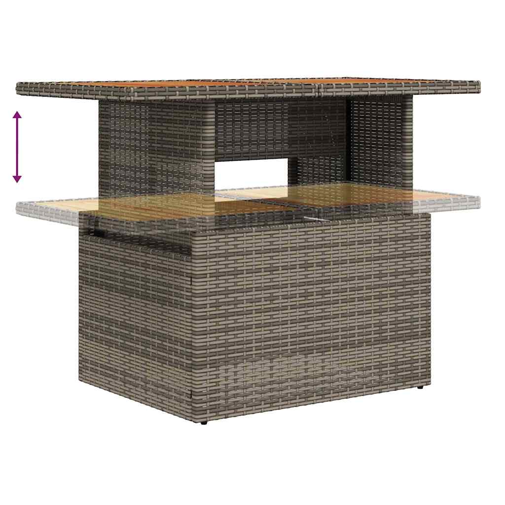 Sada zahradních pohovek s úložištěm 7 pcs Šedá Poly ratan - obrázek 14