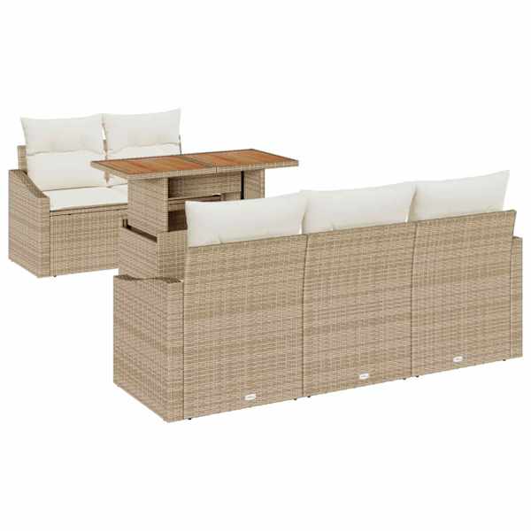 vidaXL Aia Diivanikomplekt 6 tk Beež Pol&uuml;rooster