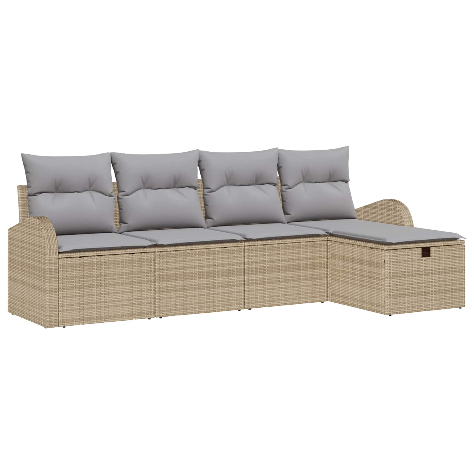 vidaXL Sofa Set mit Kissen 5 pcs Beige und Hellgrau Poly-Rattan