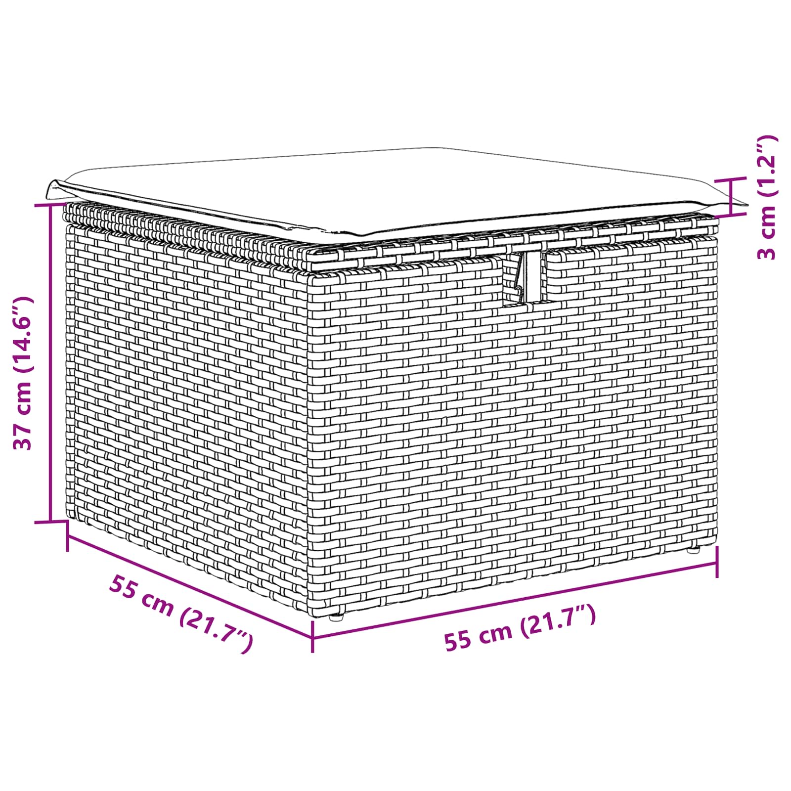 Dīvānu komplekts ar spilvenu ar uzglabāšanu Melna poliratāns
