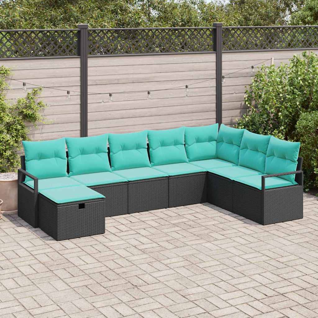 Garden Sofa Set with Cushion Poly rattan Outdoor Sofa Garden Seating vidaXL - Picture 8 of 42