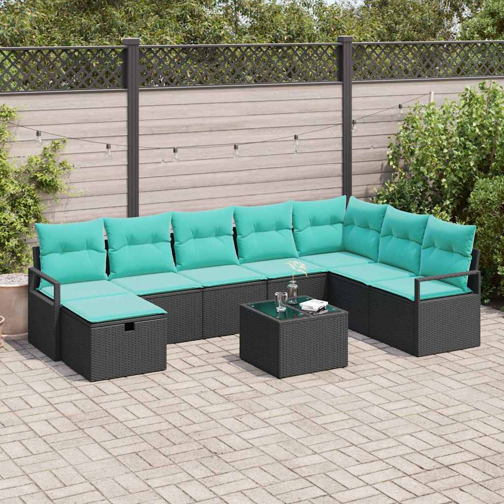 Garden Sofa Set with Cushion Poly rattan Outdoor Sofa Garden Seating vidaXL - Picture 15 of 42