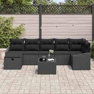Set pohovek s polštářem s úložištěm 8 pcs polyratan - obrázek 3