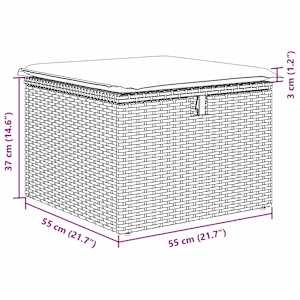 Vrtna sedežna garnitura z blazino 4 pcs Črna Poly ratan - slika 12