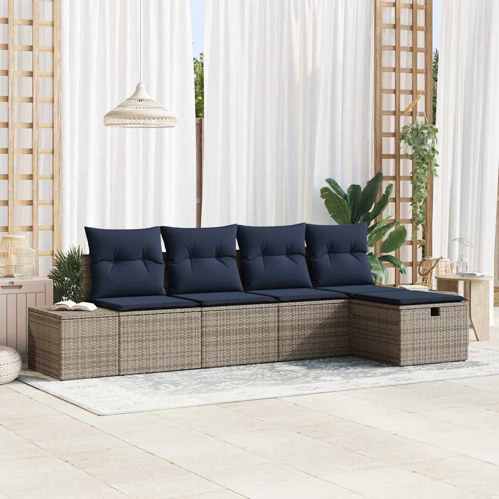 Garden Sofa Set with Cushion Poly rattan Outdoor Sofa Garden Furniture vidaXL - Picture 27 of 42