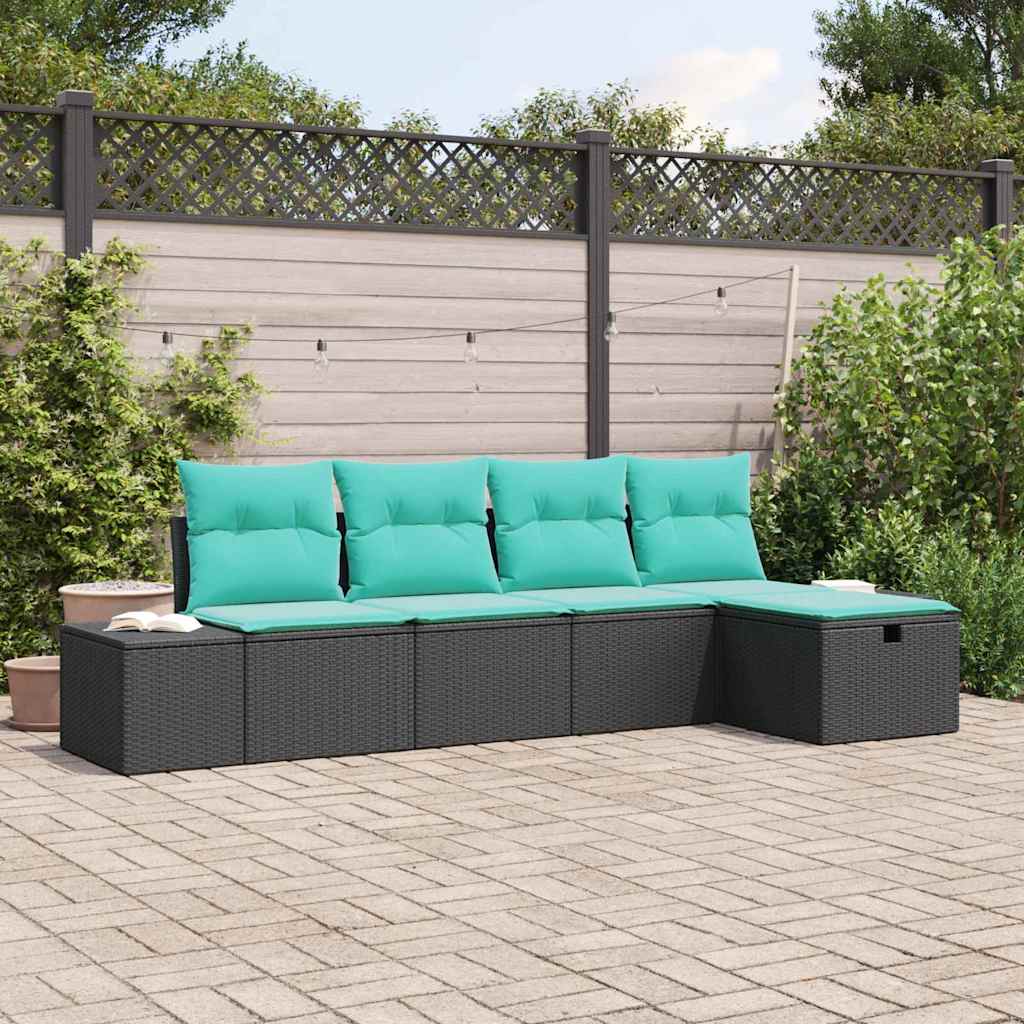 Garden Sofa Set with Cushion Poly rattan Outdoor Sofa Garden Furniture vidaXL - Picture 15 of 42