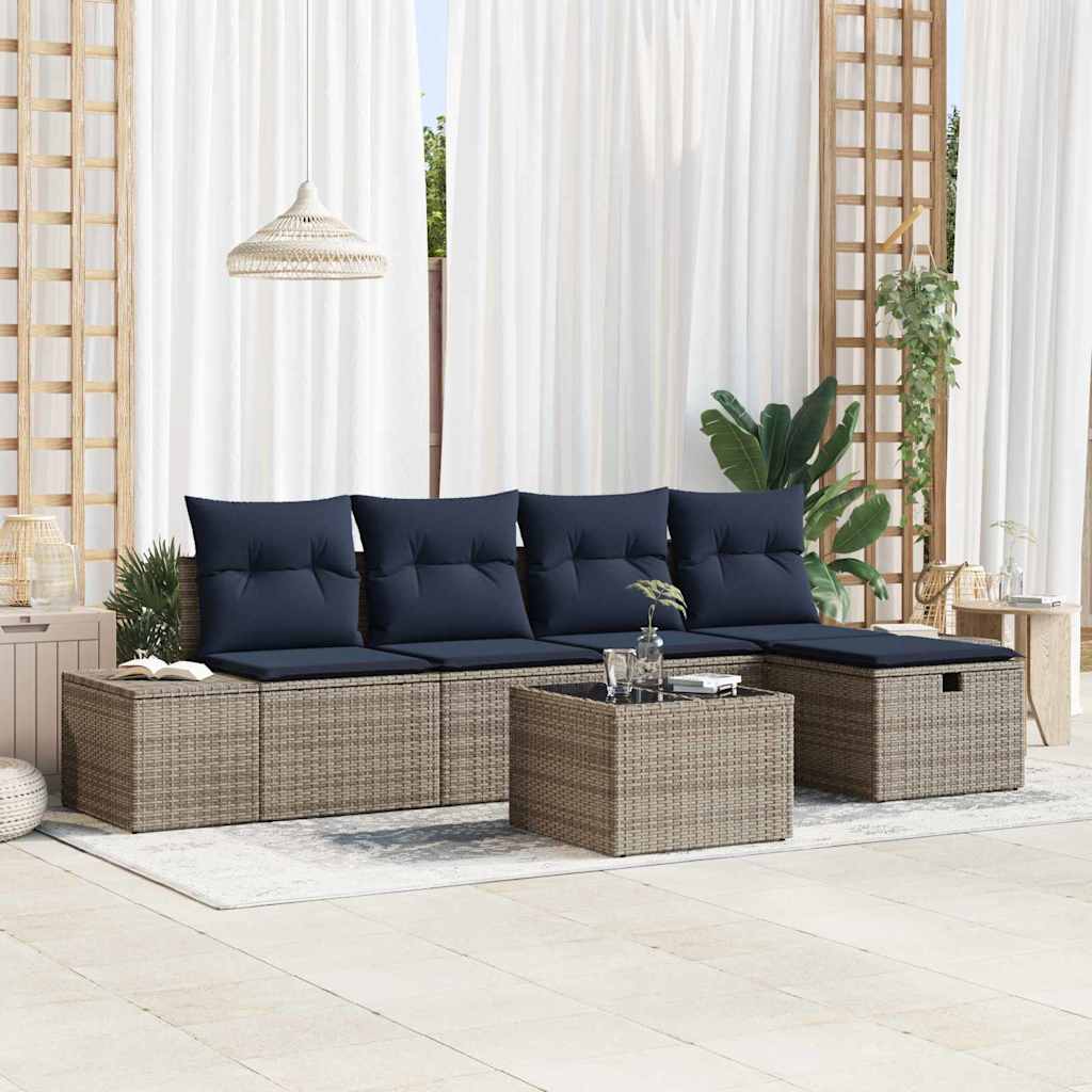 Garden Sofa Set with Cushion Poly rattan Outdoor Sofa Garden Furniture vidaXL - Picture 20 of 42
