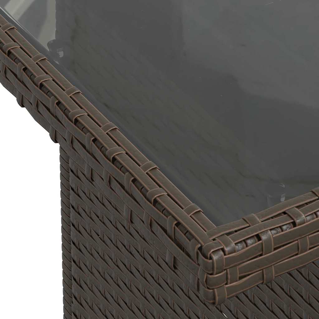 Vrtna sedežna garnitura z blazino 7 pcs Rjava Poly ratan - slika 9