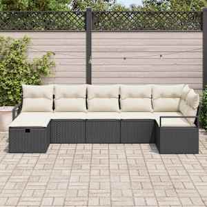 Set pohovek s polštářem 7 pcs polyratan - obrázek 3