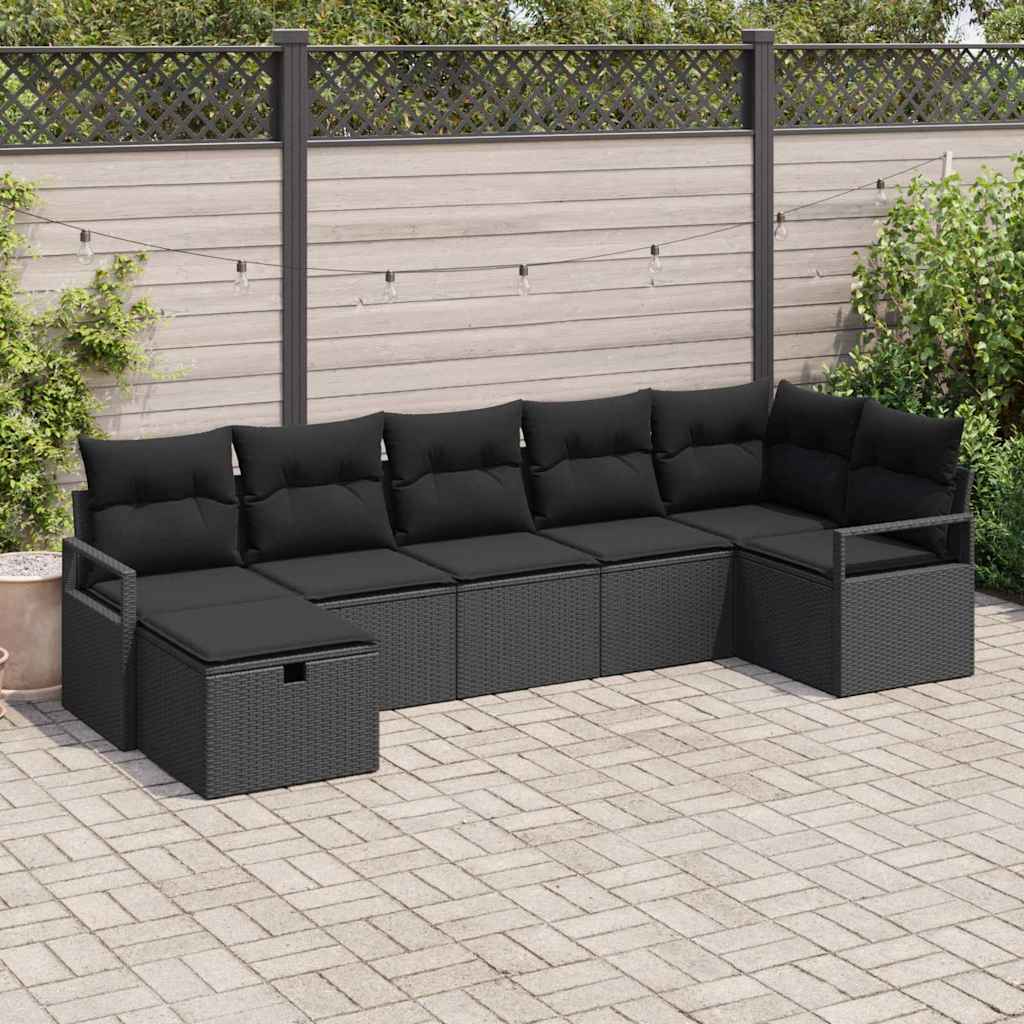 vidaXL Sofa Set mit Kissen 5 pcs Poly-Rattan