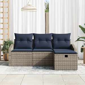 Set pohovek s polštářem 3 pcs polyratan - obrázek 3