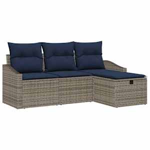 Set pohovek s polštářem 3 pcs polyratan - obrázek 2