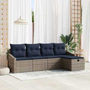 Kavčna garnitura z blazino 5 pcs poli ratan