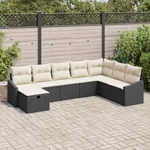 Kavčna garnitura z blazino 9 pcs poli ratan