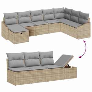 Set pohovek s polštářem 8 pcs polyratan - obrázek 9