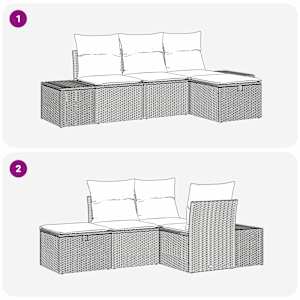 Set pohovek s polštářem 4 pcs polyratan - obrázek 7