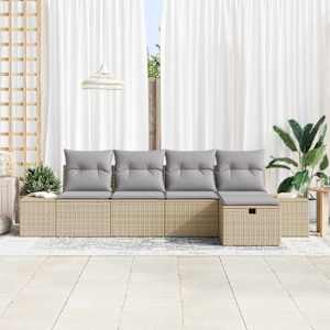 Set pohovek s polštářem 5 pcs polyratan - obrázek 3
