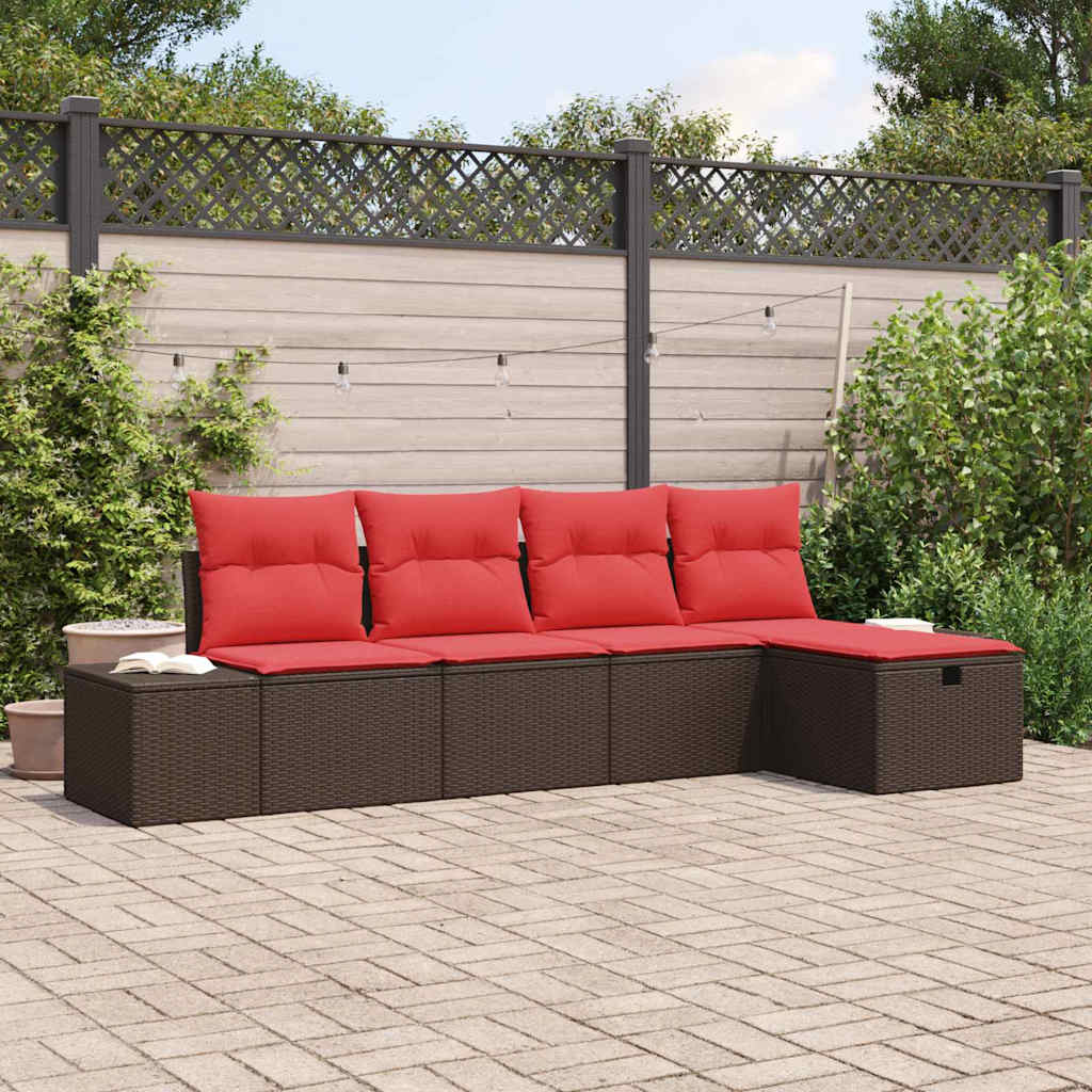 Bankstel 4 st poly rattan – afbeelding 1