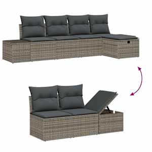 Set pohovek s polštářem 5 pcs polyratan - obrázek 8