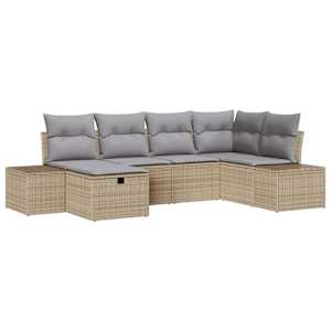 Set pohovek s polštářem 6 pcs polyratan - obrázek 2