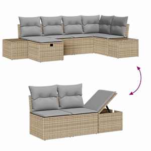 Set pohovek s polštářem 6 pcs polyratan - obrázek 8