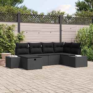 Kavčna garnitura z blazino 6 pcs poli ratan