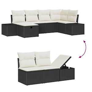 Set pohovek s polštářem 7 pcs polyratan - obrázek 9