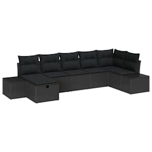 Set pohovek s polštářem 7 pcs polyratan - obrázek 2