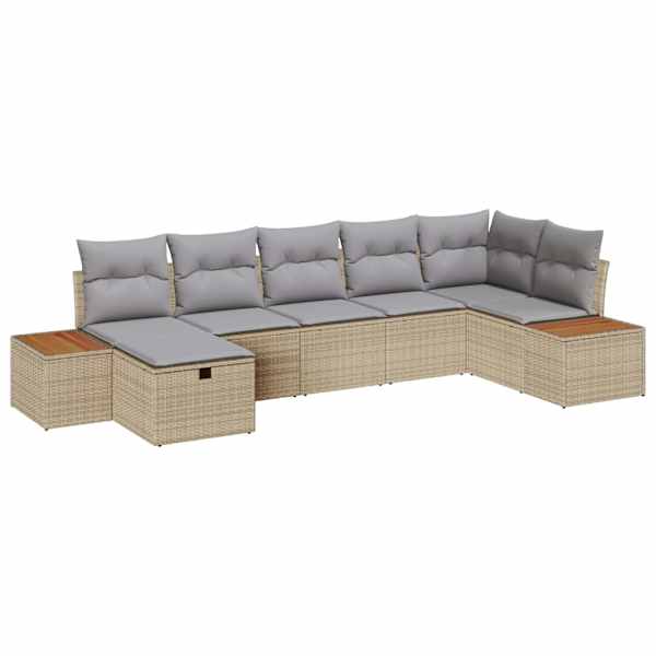 vidaXL Aia Diivanikomplekt padjaga 7 pcs Beež Pol&uuml;rooster