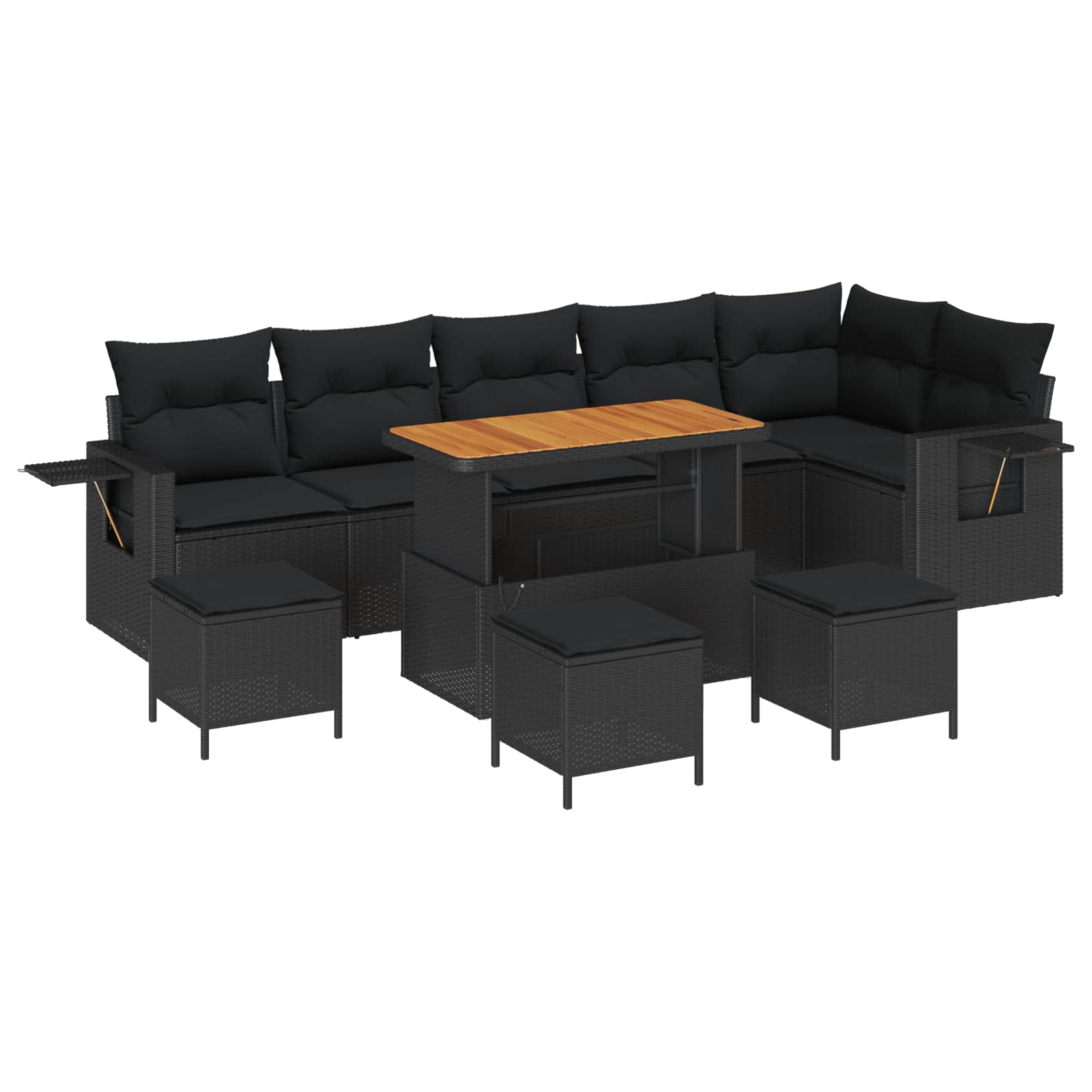 Thumbnail - vidaXL Garten-Sofa-Set 10 pcs Schwarz Poly-Rattan