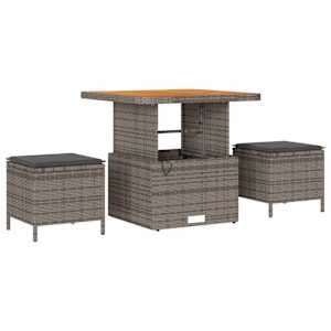 Sada zahradních pohovek 13 pcs Šedá polyratan - obrázek 4