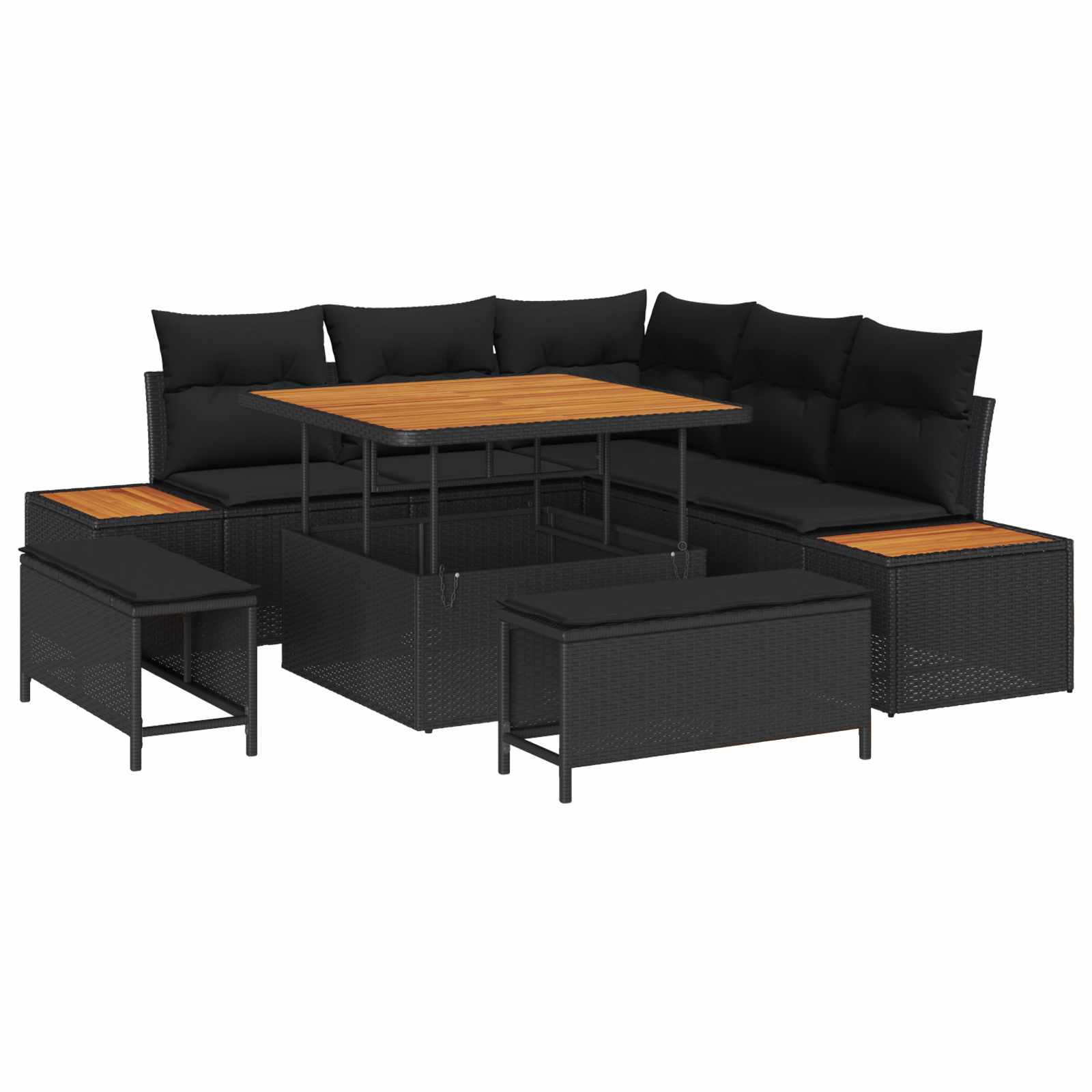 Thumbnail - vidaXL Gartensofa-set 8 pcs Schwarz Poly-Rattan