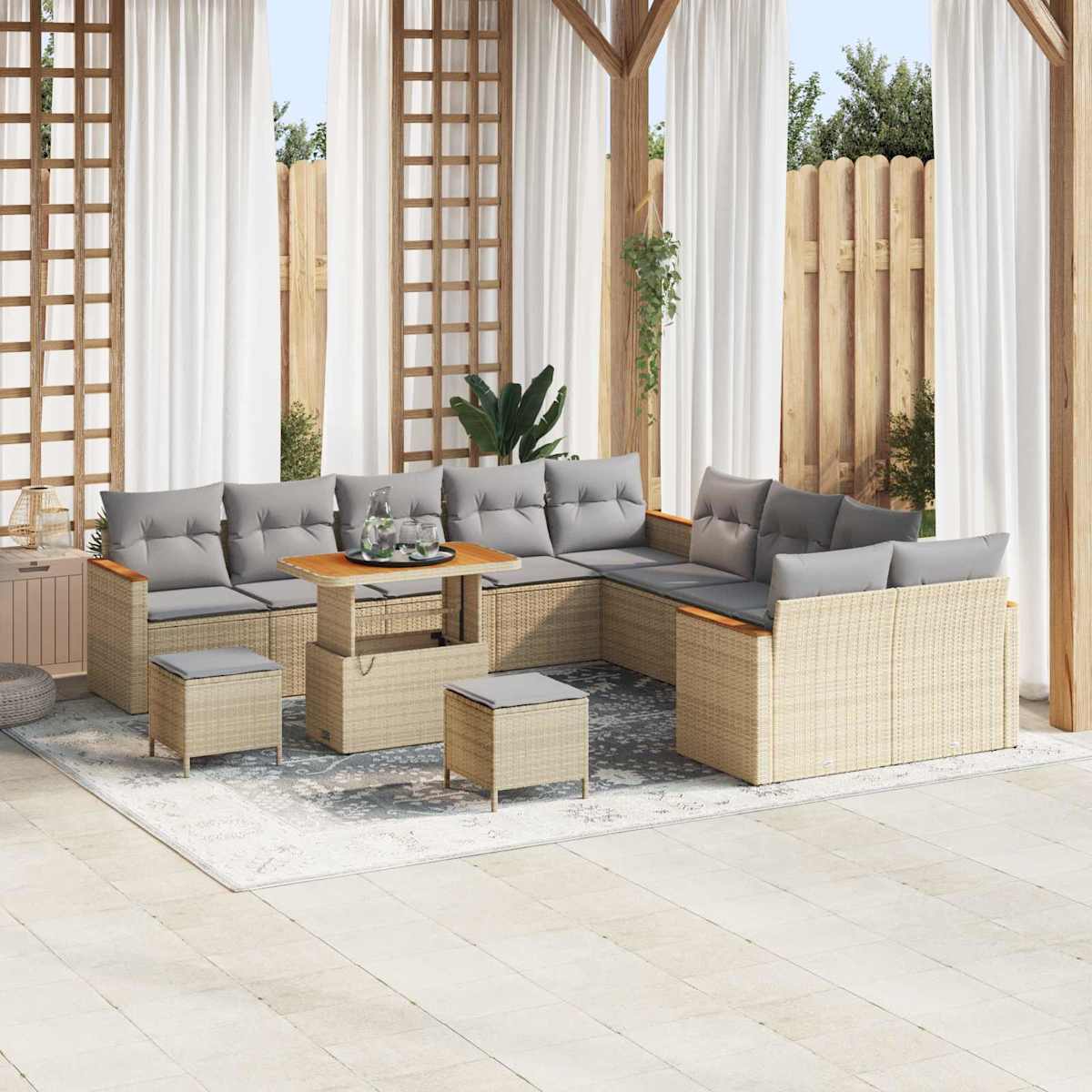 Havesofa Sæt 13 stk. polyrattan
